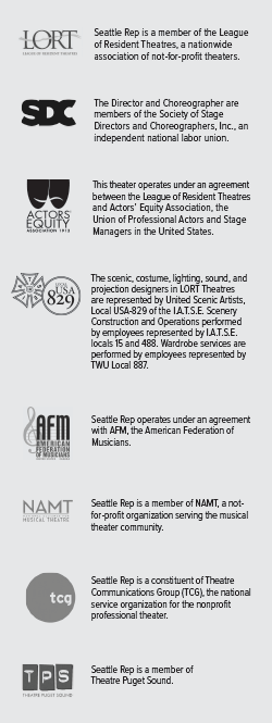 Union slugs for LORT, SDC, Actors’ Equity, USA Local 829, AFM, NAMT, TCG and TPS